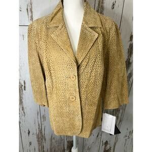 Terry Lewis Light Tan Cutwork Leather Jacket